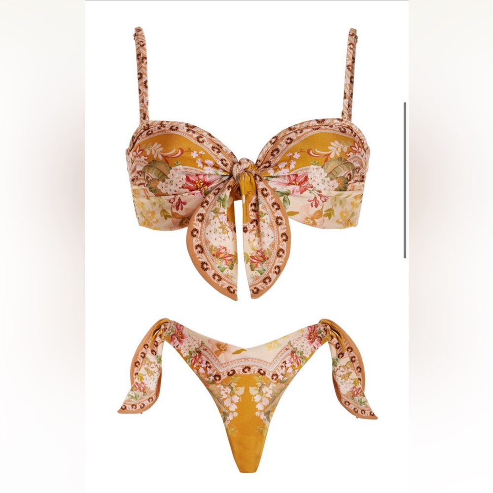 Zimmermann “Wylie” floral scarf tie bikini